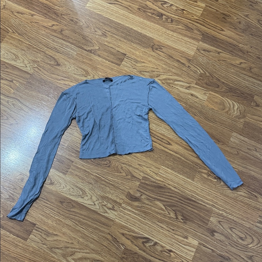 Zara Gray/Blue Long Sleeve Top